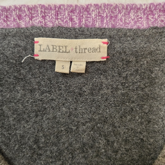 Striped V-Neck Sweater - Gray and Green - Picture 4 of 15